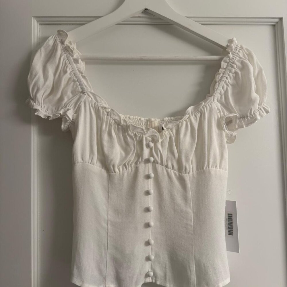 Reformation Bev Top ivory size US 2 BNWT - Picture 3 of 9